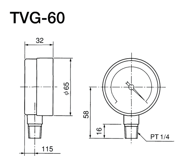 バキュームゲージ　TVG-60
